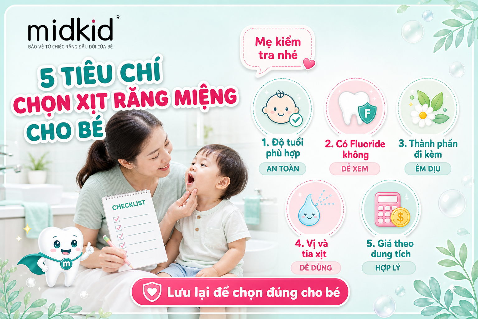 5 tiêu chí chọn xịt răng miệng cho bé loại nào tốt