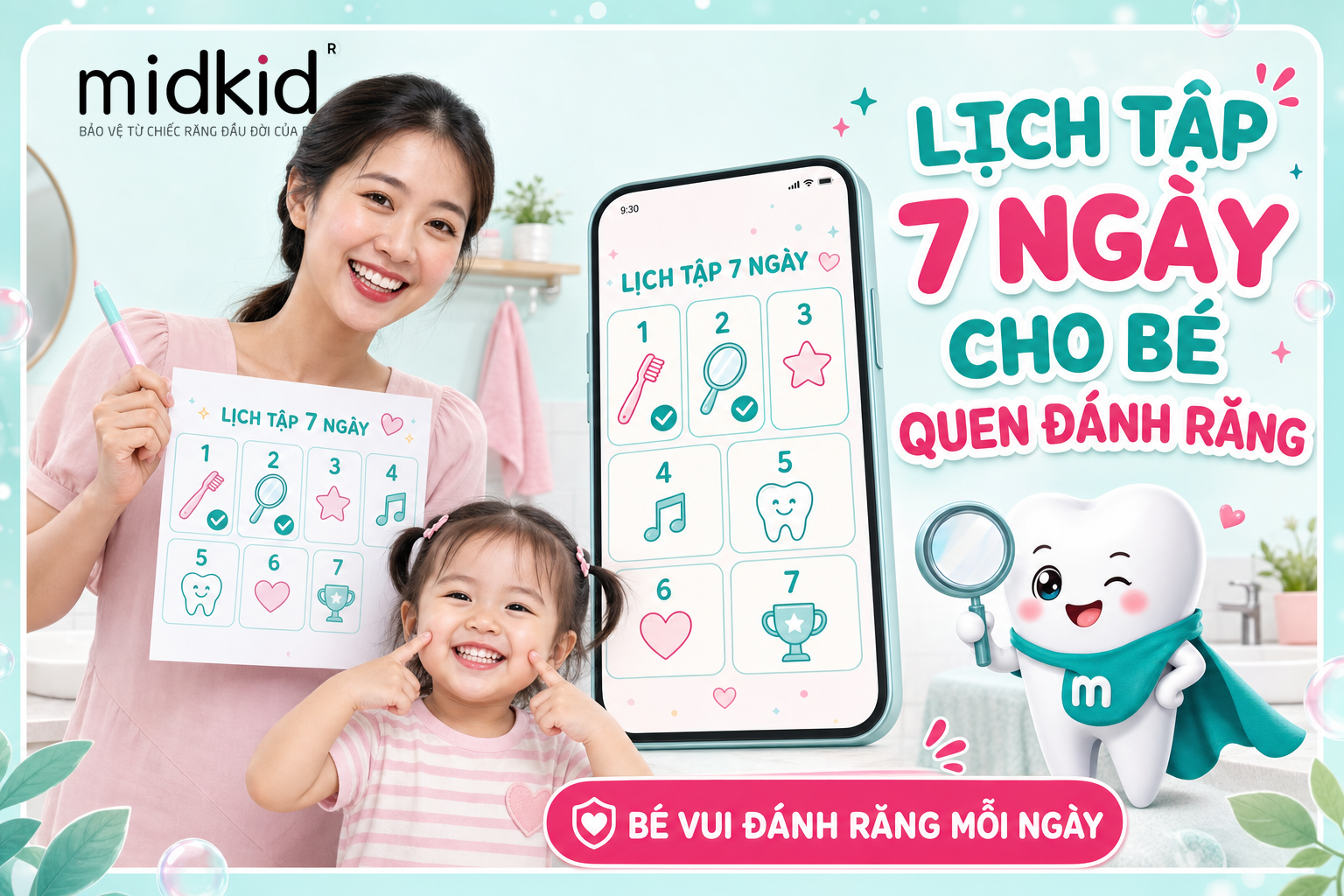 Lịch tập 7 ngày giúp bé thích đánh răng hơn